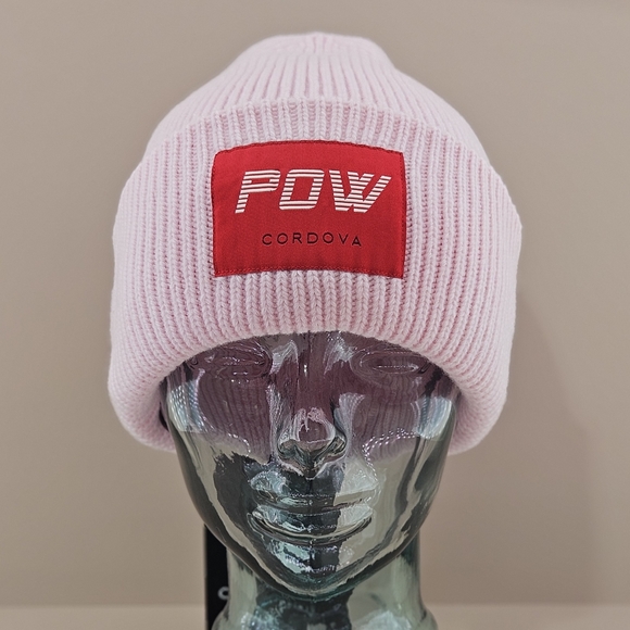 The Pow Cordova Beanie Digital Pink Merino Wool Knit Logo Outdoor Winter Skiing - Picture 1 of 5
